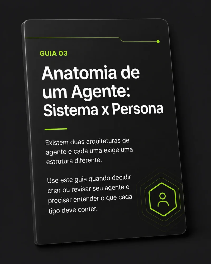 Capa do guia Anatomia de um Agente: Sistema x Persona
